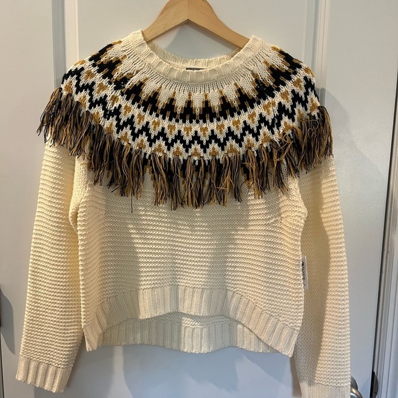 Charlotte Russe Sweaters - Charlotte Russe Cream and Yellow/blue Knit sweater